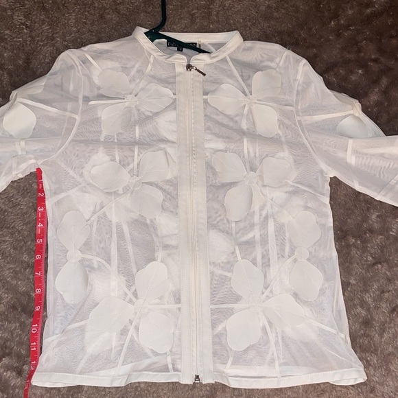 Dolce Cabo Floral Faux Leather Mesh Jacket - Picture 10 of 13